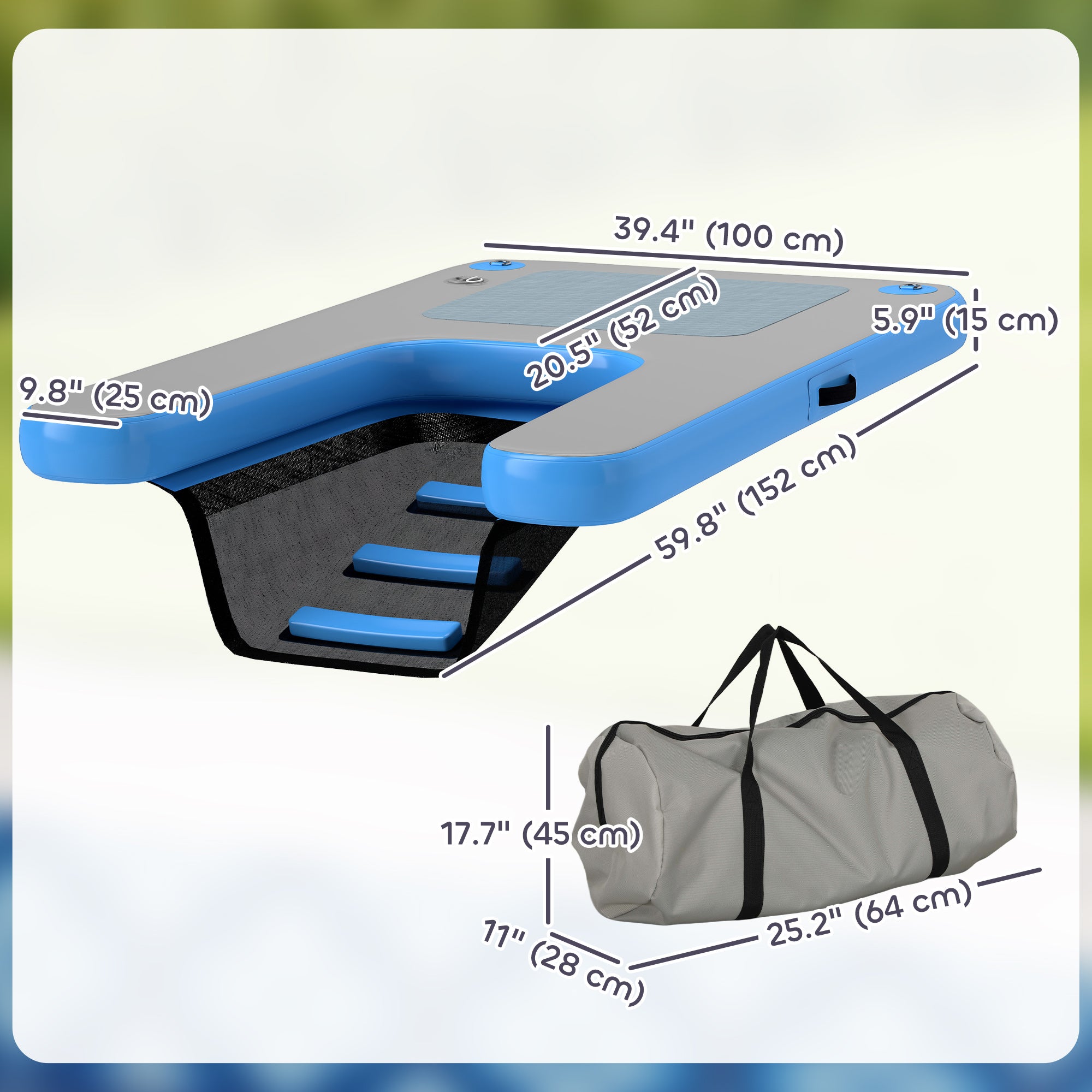 Dog Water Ramp Floating Water Ladder Step for Swimming Pets Up to 286 lbs, Non-Slip Dog Boat Ramp for Pool, Lake, Boat, Dock
