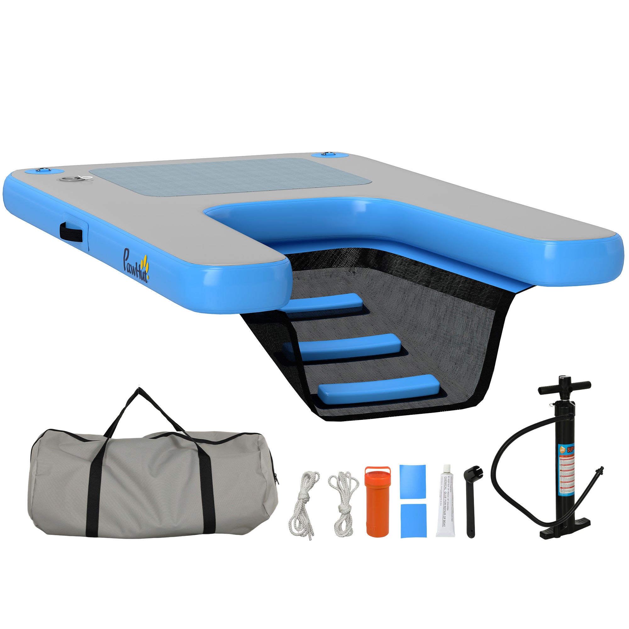 Dog Water Ramp Floating Water Ladder Step for Swimming Pets Up to 286 lbs, Non-Slip Dog Boat Ramp for Pool, Lake, Boat, Dock