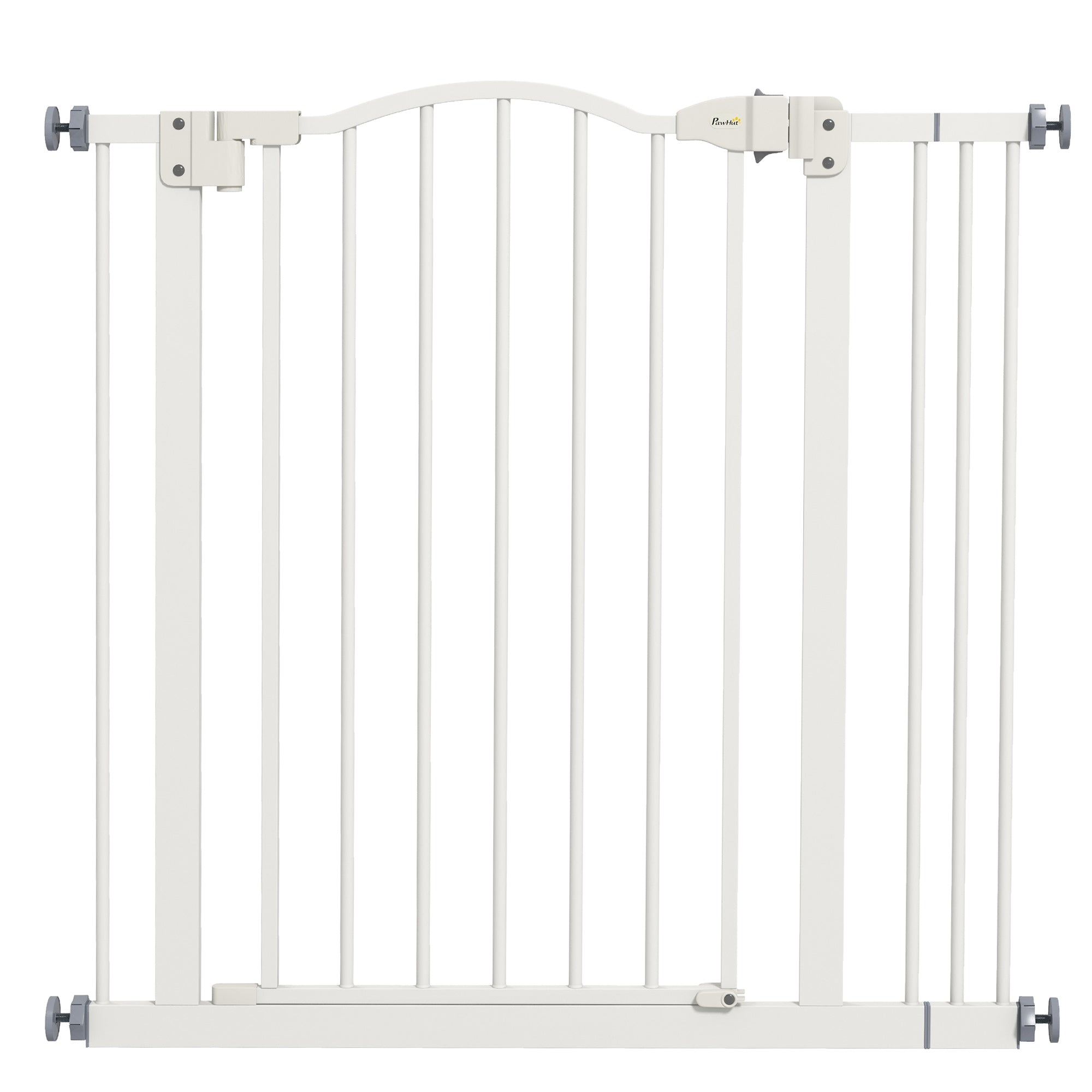 Pressure Fit Dog Stair Gate No Drilling Safety Gate Auto Close for Doorways, Hallways, 74-87cm Adjustable, 78cm Tall, White
