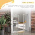 Load image into Gallery viewer, Pressure Fit Dog Stair Gate No Drilling Safety Gate Auto Close for Doorways, Hallways, 74-87cm Adjustable, 78cm Tall, White
