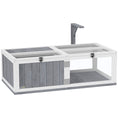 Load image into Gallery viewer, Tortoise House with Lamp Holder, Wooden Tortoise Enclosure with Clear Observation Windows, Openable Tops, Built-in Tray, Two-Room Tortoise Table for Indoor Use, Light Grey
