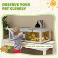 Load image into Gallery viewer, Tortoise House with Lamp Holder, Wooden Tortoise Enclosure with Clear Observation Windows, Openable Tops, Built-in Tray, Two-Room Tortoise Table for Indoor Use, Light Grey
