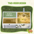Load image into Gallery viewer, Tortoise House with Lamp Holder, Wooden Tortoise Enclosure with Clear Observation Windows, Openable Tops, Built-in Tray, Two-Room Tortoise Table for Indoor Use, Light Grey
