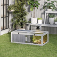 Load image into Gallery viewer, Tortoise House with Lamp Holder, Wooden Tortoise Enclosure with Clear Observation Windows, Openable Tops, Built-in Tray, Two-Room Tortoise Table for Indoor Use, Light Grey
