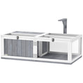 Load image into Gallery viewer, Tortoise House with Lamp Holder, Wooden Tortoise Enclosure with Clear Observation Windows, Openable Tops, Built-in Tray, Two-Room Tortoise Table for Indoor Use, Light Grey
