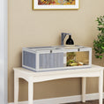 Load image into Gallery viewer, Tortoise House with Lamp Holder, Wooden Tortoise Enclosure with Clear Observation Windows, Openable Tops, Built-in Tray, Two-Room Tortoise Table for Indoor Use, Light Grey
