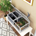 Load image into Gallery viewer, Tortoise House with Lamp Holder, Wooden Tortoise Enclosure with Clear Observation Windows, Openable Tops, Built-in Tray, Two-Room Tortoise Table for Indoor Use, Light Grey

