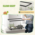 Load image into Gallery viewer, Turtle Tank, 28L Glass Turtle Aquarium with Basking Platform, Ramp, Easy Drainage, Strip Patch Thermometer, for Small Turtles, 45 x 25 x 29cm
