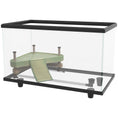 Load image into Gallery viewer, Turtle Tank, 28L Glass Turtle Aquarium with Basking Platform, Ramp, Easy Drainage, Strip Patch Thermometer, for Small Turtles, 45 x 25 x 29cm
