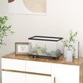 Load image into Gallery viewer, Turtle Tank, 28L Glass Turtle Aquarium with Basking Platform, Ramp, Easy Drainage, Strip Patch Thermometer, for Small Turtles, 45 x 25 x 29cm
