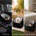 Charger l'image dans la visionneuse de la galerie, Dog Car Seat, Dog Booster Car Seat for Small Breeds Under 10kg, Portable Pet Travel Bed Detachable Washable with Adjustable Leash, Storage Pockets, Grey
