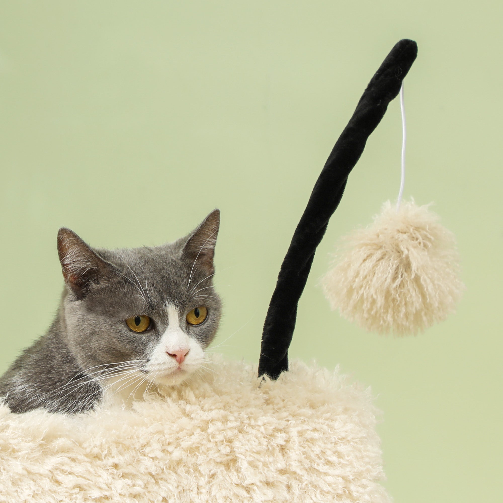 Cat Tree Sheep Design, 98 cm Multi-Level Cat Tower with Scratching Posts, Tunnel & Play Ball for Indoor Kitten Climbing, Playing, Relaxing, Easy Assembly, Light Brown