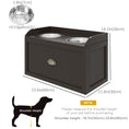 Load image into Gallery viewer, Elevated Dog Bowls for Large Dogs, Raised Pet Feeding Station with 2 Stainless Steel Bowls, Hidden Storage Drawer, Wood Stand for Cats, Coffee
