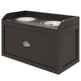 Load image into Gallery viewer, Elevated Dog Bowls for Large Dogs, Raised Pet Feeding Station with 2 Stainless Steel Bowls, Hidden Storage Drawer, Wood Stand for Cats, Coffee

