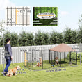 Load image into Gallery viewer, Outdoor Dog Kennel, Dog Run Outdoor with Rotating and Adjustable Height Bowls, Waterproof UV-Resistant Cover, Secure Lock, 11.3' x 4.7' x 5.1'
