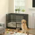 Load image into Gallery viewer, Heavy Duty Dog Crate, Dog Cage with Wheels for Medium Large Breeds, Metal Pet Crate with Removable Tray and 3 Doors for Indoor & Outdoor, 95 x 57 x 81 cm, Black
