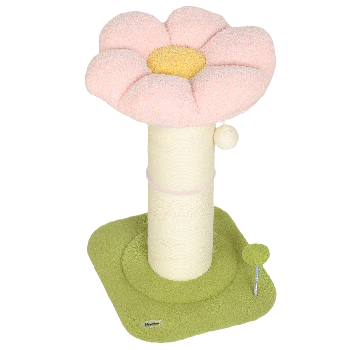 Cat Tree, Flower Cat Scratching Post with Thick Sisal Post, Dangling & Spring Balls, Bed, Kitty Activity Centre for Indoor Kittens, Stable Structure, Easy to Assemble, Pink