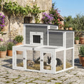 Load image into Gallery viewer, Wooden Rabbit Hutch, 2-Story Bunny Cage w/ Run, Waterproof & Openable Roof, Pull Out Tray and Ramp, Bunny Hutch for 1-2 Rabbits, Outdoor Use
