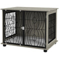 Load image into Gallery viewer, Dog Crate Furniture, Dog Cage End Table with Large Top, Soft Washable Cushion, Lockable Front Door, Wire Mesh Ventilation, Indoor Pet Crate for Medium Sized, 80 x 56 x 63cm - Grey
