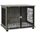 Load image into Gallery viewer, Dog Crate Furniture, Dog Cage End Table with Large Top, Soft Washable Cushion, Lockable Front Door, Wire Mesh Ventilation, Indoor Pet Crate for Medium Sized, 80 x 56 x 63cm - Grey
