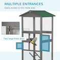 Load image into Gallery viewer, 65" Wooden Bird Cage Outdoor Aviary House for Parrot, Parakeet, with Pull Out Tray and 2 Doors, Grey
