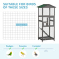 Load image into Gallery viewer, 65" Wooden Bird Cage Outdoor Aviary House for Parrot, Parakeet, with Pull Out Tray and 2 Doors, Grey
