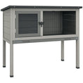 Load image into Gallery viewer, Elevated Wooden Rabbit Hutch, Indoor/Outdoor Bunny Cage with Hinged Asphalt Roof and Removable Tray for Guinea Pig, Gray

