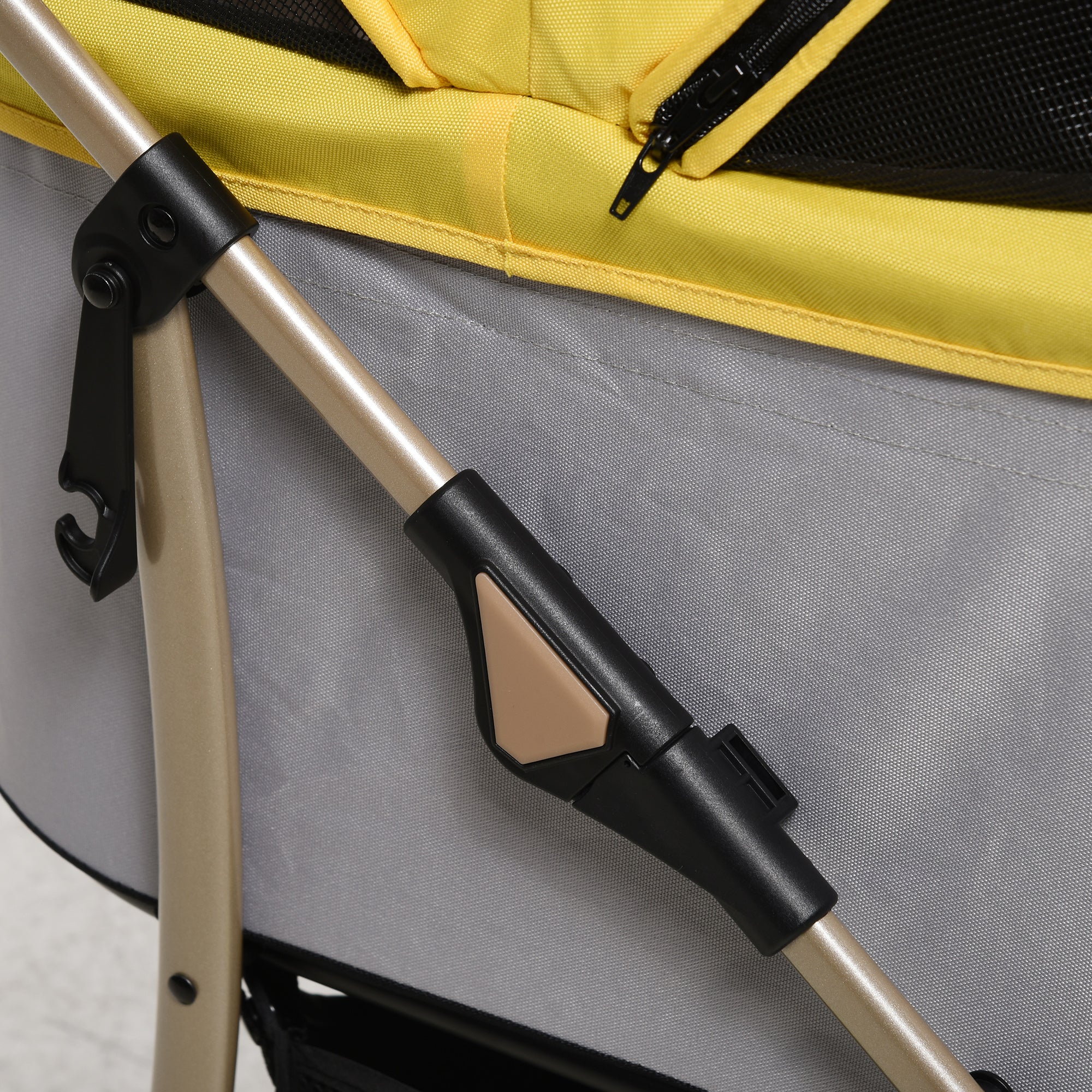 Dog Pram Dog Stroller 3 in 1 Pet Pushchair Detachable Design with Universal Wheels, Brake for Small Miniature Dogs - Yellow