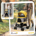 Load image into Gallery viewer, Dog Pram Dog Stroller 3 in 1 Pet Pushchair Detachable Design with Universal Wheels, Brake for Small Miniature Dogs - Yellow
