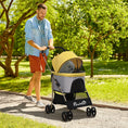 Load image into Gallery viewer, Dog Pram Dog Stroller 3 in 1 Pet Pushchair Detachable Design with Universal Wheels, Brake for Small Miniature Dogs - Yellow
