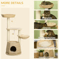 Load image into Gallery viewer, Cat Tree Tower for Indoor Cats, Climbing Activity Centre, Kitten Furniture with Cattail Fluff Bed House, Sisal Scratching Post, Hanging Ball, 50 x 50 x 119cm, Natural Tone
