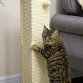 Load image into Gallery viewer, Cat Scratching Post 80cm Tall Cat Scratch Post with Hanging Ball Toy, Cat Scratcher Natural Sisal Rope
