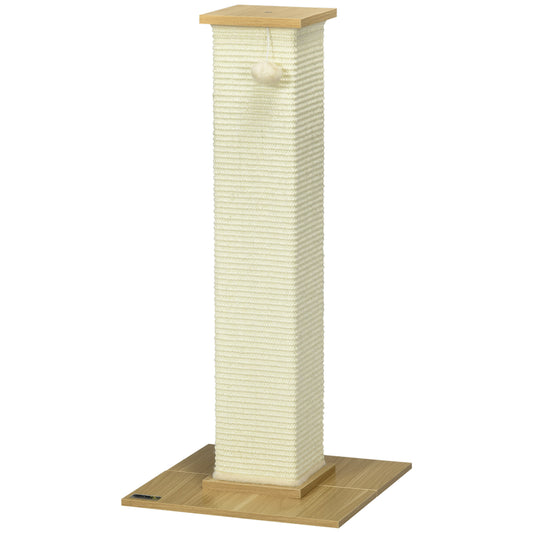 Cat Scratching Post 80cm Tall Cat Scratch Post with Hanging Ball Toy, Cat Scratcher Natural Sisal Rope