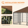 Load image into Gallery viewer, Outside Dog Kennel, 6.9' x 4.6' x 5' Puppy Play Pen with Canopy, Garden Playpen Fence Crate Enclosure Cage Rotating Bowl, for Dogs, Chickens, Ducks, Black
