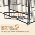 Load image into Gallery viewer, Outside Dog Kennel, 6.9' x 4.6' x 5' Puppy Play Pen with Canopy, Garden Playpen Fence Crate Enclosure Cage Rotating Bowl, for Dogs, Chickens, Ducks, Black
