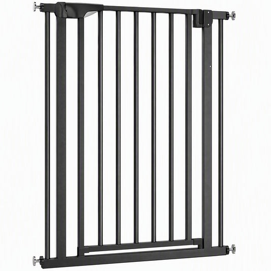 30"-32" Baby Gate, 36"H Pet Gate with Auto-Close, Two-Way Open, Pressure Mounted for Stairs, Doorways and Hallways, Black