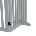 Load image into Gallery viewer, Freestanding Pet Gate 4 Panel Dog Barrier Folding Safety Fence with Support Feet up to 80.25" Long 29.5" Tall for Doorway Stairs Black Light Grey

