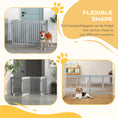 Load image into Gallery viewer, Freestanding Pet Gate 4 Panel Dog Barrier Folding Safety Fence with Support Feet up to 80.25" Long 29.5" Tall for Doorway Stairs Black Light Grey
