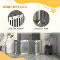 Load image into Gallery viewer, Freestanding Pet Gate 4 Panel Dog Barrier Folding Safety Fence with Support Feet up to 80.25" Long 29.5" Tall for Doorway Stairs Black Light Grey
