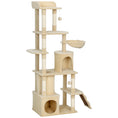 Load image into Gallery viewer, Cat Tree, 67" Large Cat Tower for Indoor Kittens Multi-Level with 7 Scratching Posts, Tunnel, 2 Plush Condos, Hammock, Perch, Ramp, Pompoms, Beige
