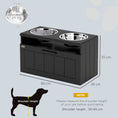 Load image into Gallery viewer, Raised Dog Bowl, Elevated Pet Bowls with Slow Feeder, Two Stainless Steel Bowls, Drawer, for Large & Extra Large Dogs, Black
