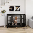 Load image into Gallery viewer, Heavy Duty Steel Dog Crate Kennel Pet Cage with Wheels for Portability and a Door for Convenient Access Anti-Pinching Floor, 49.2"L x 29.5"W x 34.6"H, Black
