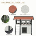 Load image into Gallery viewer, Cat House Outdoor, Wooden Feral Cat House with Balcony Stairs Asphalt Waterproof 77L x 50W x 73Hcm - White
