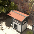 Load image into Gallery viewer, Cat House Outdoor, Wooden Feral Cat House with Balcony Stairs Asphalt Waterproof 77L x 50W x 73Hcm - White
