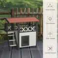 Load image into Gallery viewer, Cat House Outdoor, Wooden Feral Cat House with Balcony Stairs Asphalt Waterproof 77L x 50W x 73Hcm - White
