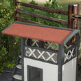 Load image into Gallery viewer, Cat House Outdoor, Wooden Feral Cat House with Balcony Stairs Asphalt Waterproof 77L x 50W x 73Hcm - White

