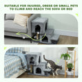 Load image into Gallery viewer, Adjustable Height Cat Stairs, 4-Step Pet Steps with Scratching Posts, Cat Condo, Hanging Ball, Dog Stairs for Sofa and High Bed, for Kittens and Small Dogs, Grey
