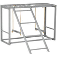 Load image into Gallery viewer, Chicken Activity Play with Swing Set, Wooden Chicken Coop Accessory with Multiple Chicken Perches & Hen Ladder for 3-4 Chickens, Grey
