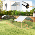 Charger l'image dans la visionneuse de la galerie, Metal Chicken Coop, Walk-in Large Chicken Run, Poultry Cage for 36-50 Hen, Duck, Rabbit with Water- and UV-Protection Cover, for Backyard, Garden, 39.4' x 9.8' x 6.4'
