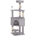 Load image into Gallery viewer, 54 Inch Cat Tree, Cat Tower for Indoor Kittens with Large Cozy Condo, Plush Top Perch, Sisal Scratching Posts, Dangling Toy Ball, Light Grey
